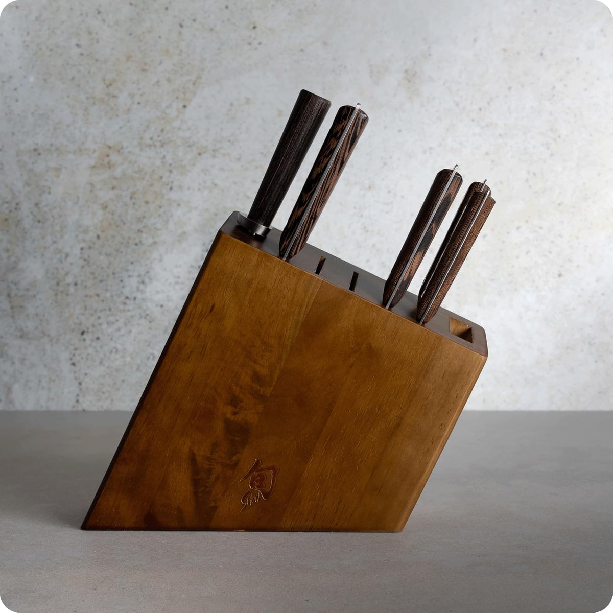 Kanso 5 Piece Block Set | Includes 3.5" Paring, 7" Santoku, 6" Utility Knives and More, Handcrafted, AUS10A Stainless Steel Blades, Tagayasan Handle