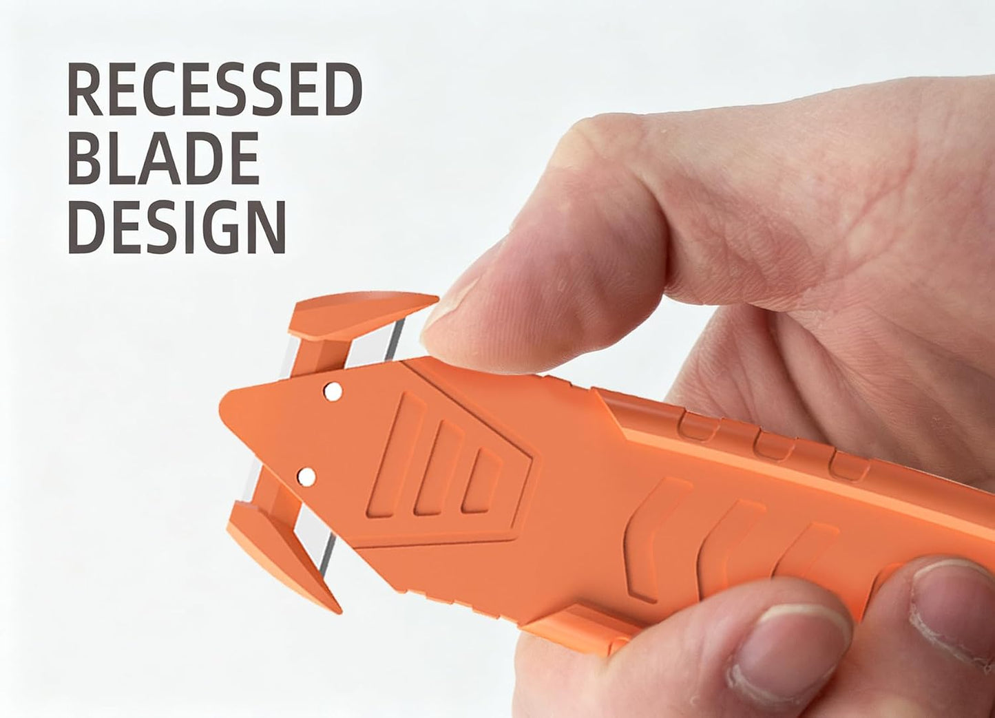 200 Pcs Safety Knife Box Cutter Utility Cutter and Package Opener with Recessed Concealed Stainless Steel Blade for Household, Warehouse, Workshop