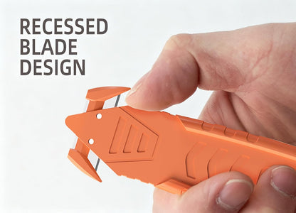200 Pcs Safety Knife Box Cutter Utility Cutter and Package Opener with Recessed Concealed Stainless Steel Blade for Household, Warehouse, Workshop
