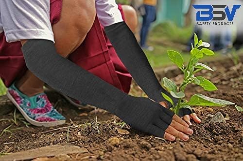 BSV Kevlar Cut, Scratch, Bite and Heat Resistant Arm Protection Sleeves with Finger Opening - Unisex -18 Inches, 1 Pair