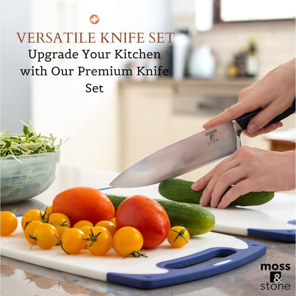 14 Pcs Kitchen Knife Set with Block, Stainless Steel | Premium forged kitchen knives with high-carbon sharp blades, ergonomic handle, rust-resistant knife block set for home & chef