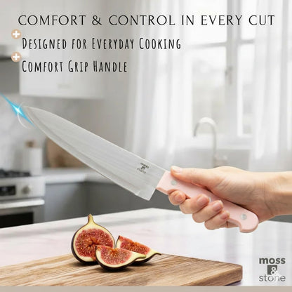 14 Pcs Kitchen Knife Set with Block, Stainless Steel | Premium forged kitchen knives with high-carbon sharp blades, ergonomic handle, rust-resistant knife block set for home & chef