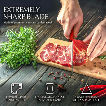 14 Pcs Kitchen Knife Set with Block, Stainless Steel | Premium forged kitchen knives with high-carbon sharp blades, ergonomic handle, rust-resistant knife block set for home & chef