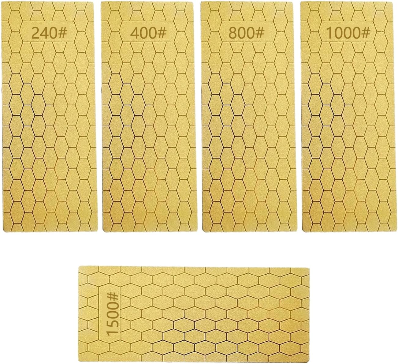 Diamond Sharpening Stone, 5 Pcs Knife Sharpening Stone for Kitchen Sharpening, Diamond Lapping Plate Coarse/Medium/Fine Grit Sharpener, 320/600/1000/2000/3000 Grit