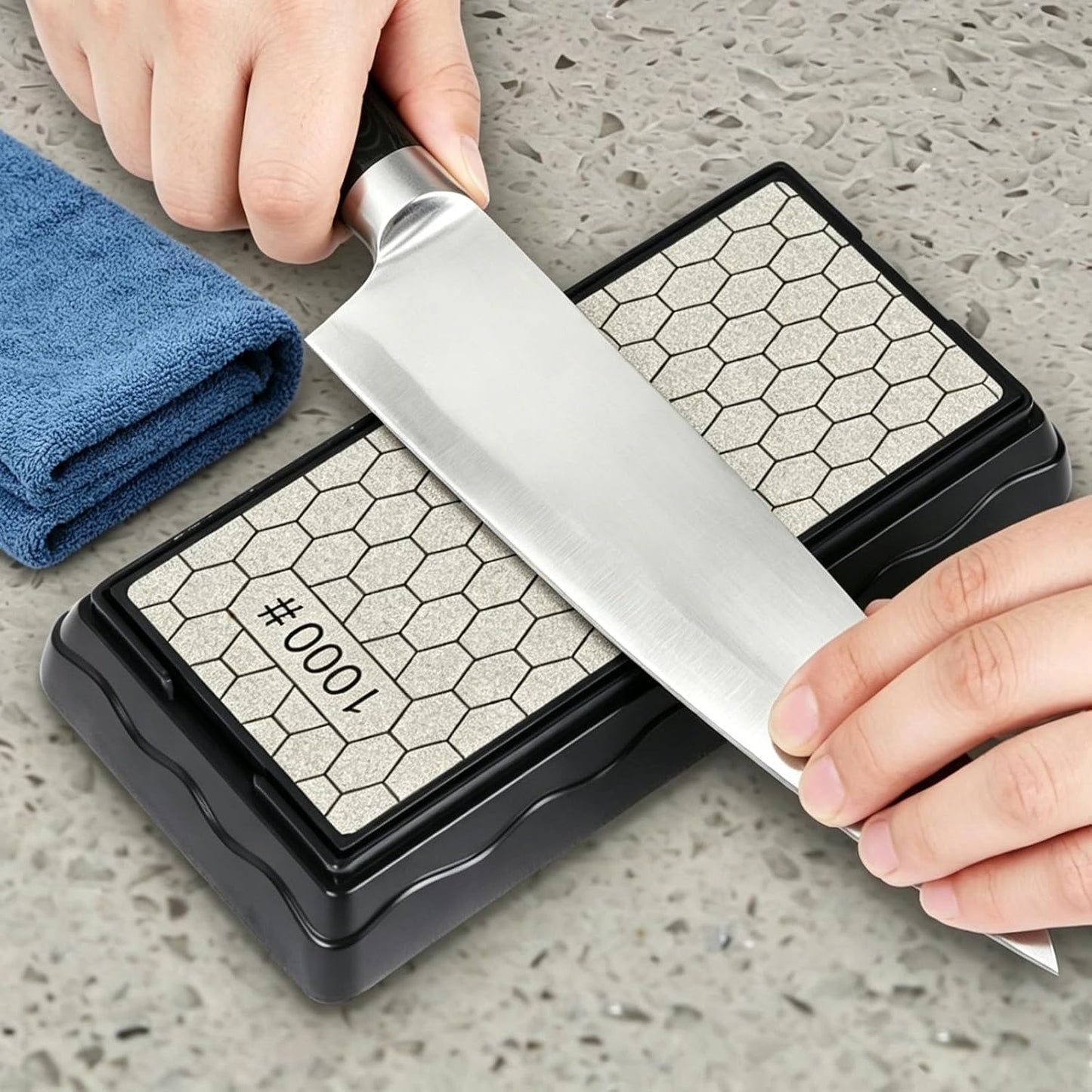 Diamond Sharpening Stone, 5 Pcs Knife Sharpening Stone for Kitchen Sharpening, Diamond Lapping Plate Coarse/Medium/Fine Grit Sharpener, 320/600/1000/2000/3000 Grit