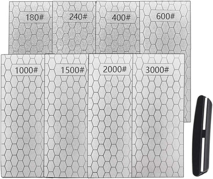 Diamond Sharpening Stone, 5 Pcs Knife Sharpening Stone for Kitchen Sharpening, Diamond Lapping Plate Coarse/Medium/Fine Grit Sharpener, 320/600/1000/2000/3000 Grit