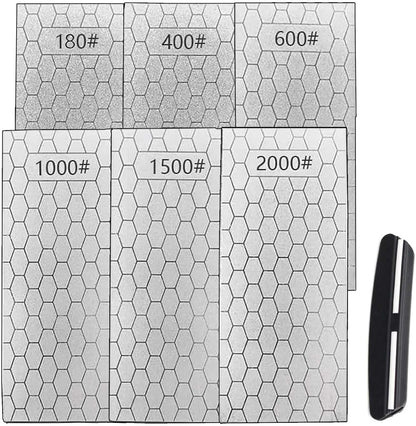 Diamond Sharpening Stone, 5 Pcs Knife Sharpening Stone for Kitchen Sharpening, Diamond Lapping Plate Coarse/Medium/Fine Grit Sharpener, 320/600/1000/2000/3000 Grit