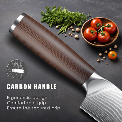 Kuwata 3 Pieces Chef Knife Set, Professional Japanese High Carbon Stainless Steel Kitchen Knife Set, Ultra Sharp Chef Knives Sets with Ergonomic Color Wooden Handle