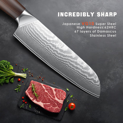 Kuwata 3 Pieces Chef Knife Set, Professional Japanese High Carbon Stainless Steel Kitchen Knife Set, Ultra Sharp Chef Knives Sets with Ergonomic Color Wooden Handle