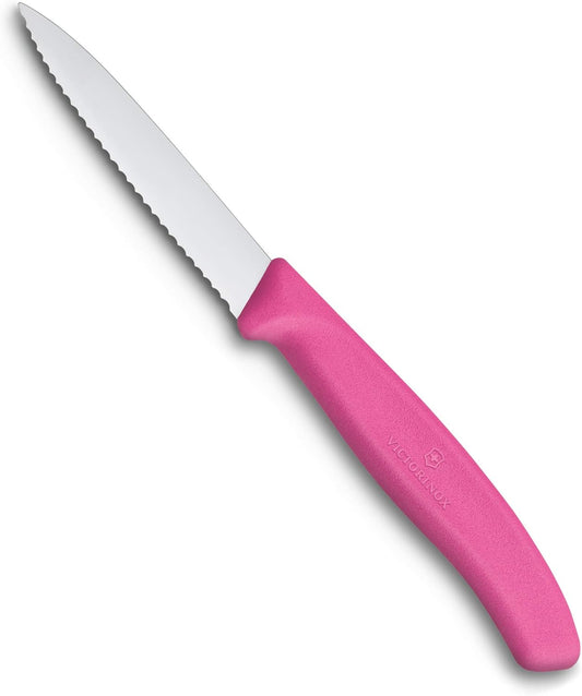 6.7636.L115 Swiss Classic Paring Knife for Cutting and Preparing Fruit and Vegetables Serrated Blade in Pink, 3.1 inches