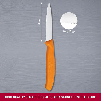 6.7636.L115 Swiss Classic Paring Knife for Cutting and Preparing Fruit and Vegetables Serrated Blade in Pink, 3.1 inches