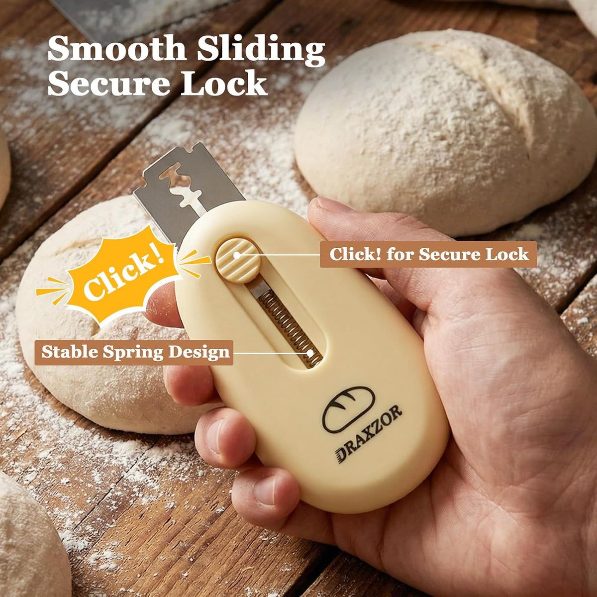 3-Pack Bread Lame, Professional Sourdough Scoring Tool Set | Ergonomic Bread Scoring Tool with Magnetic Base, Includes 10 Replacement Razor Blades & Scoring Patterns Booklet
