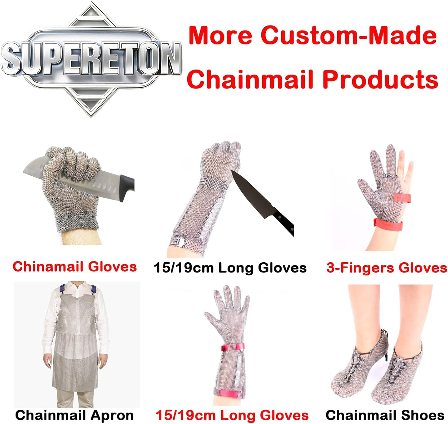 Chainmail Glove for Cutting,Highest Level Cut Resistant Gloves,Stainless Steel Metal Mesh Glove