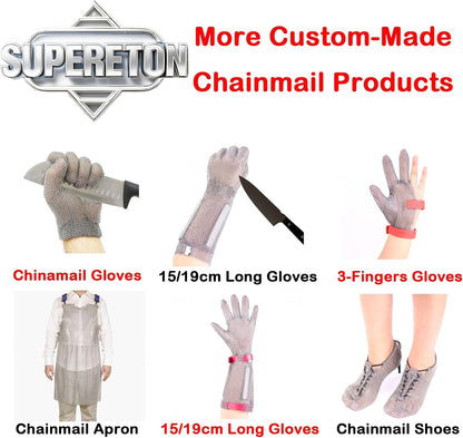 Chainmail Glove for Cutting,Highest Level Cut Resistant Gloves,Stainless Steel Metal Mesh Glove