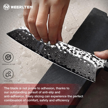 Kiritsuke Chef Knife 8 Inch, Hand-forged 67-Layer VG10 High Carbon Steel Japanese Damascus Chef Knife, Ultra Sharp Hammered Damascus Chef Knife with Octagonal Ebony Handle & Gift Box