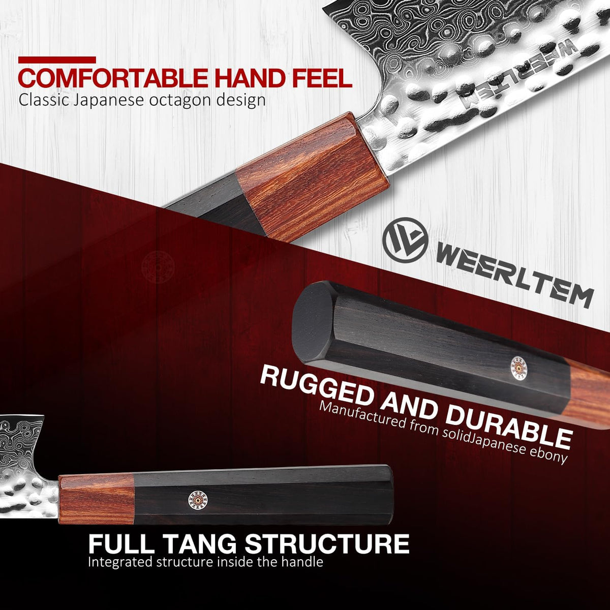 Kiritsuke Chef Knife 8 Inch, Hand-forged 67-Layer VG10 High Carbon Steel Japanese Damascus Chef Knife, Ultra Sharp Hammered Damascus Chef Knife with Octagonal Ebony Handle & Gift Box