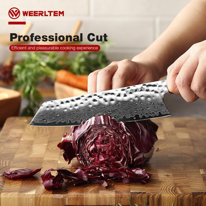 Kiritsuke Chef Knife 8 Inch, Hand-forged 67-Layer VG10 High Carbon Steel Japanese Damascus Chef Knife, Ultra Sharp Hammered Damascus Chef Knife with Octagonal Ebony Handle & Gift Box