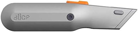 Metal-Handle Utility Knife, Finger Friendly Ceramic Blade, Auto Retracts for Safety, Heavy Metal Handle, Comfortable Grip, Stores Extra Blade, Ambidextrous, Easy Blade Change