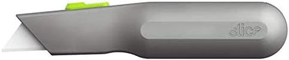 Metal-Handle Utility Knife, Finger Friendly Ceramic Blade, Auto Retracts for Safety, Heavy Metal Handle, Comfortable Grip, Stores Extra Blade, Ambidextrous, Easy Blade Change
