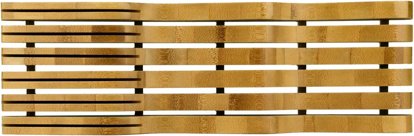 Organic Bamboo Knife Block Organizer, In- Drawer Premium Bamboo Wood Knife Storage Block - Holds Up To 16 Knives