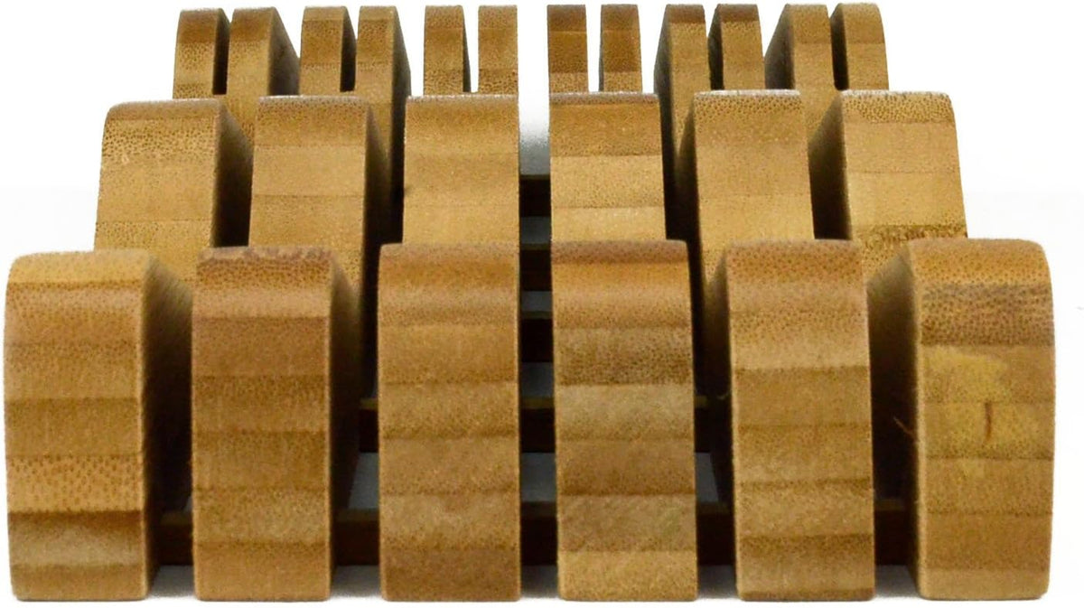 Organic Bamboo Knife Block Organizer, In- Drawer Premium Bamboo Wood Knife Storage Block - Holds Up To 16 Knives