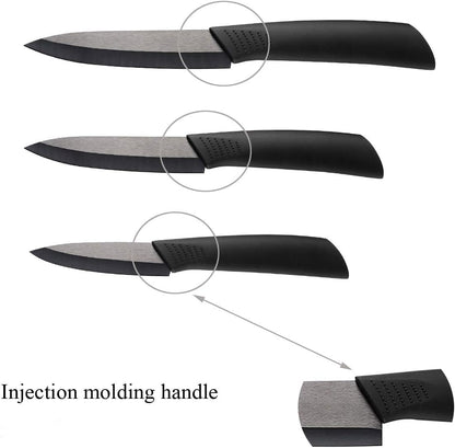 Ceramic Paring Knife, 3 Inch Kitchen Fruit Knife with Cover, Black