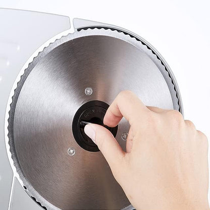 200W Meat Slicer Machine for Home Use,Deli Slicer with 2 Removable 7.5'' Stainless Steel Blades,Adjustable Dial for 0-15mm,Electric Food Slicer for Meat,Bread,Easy to Clean (200W+2 Blades+Silver)