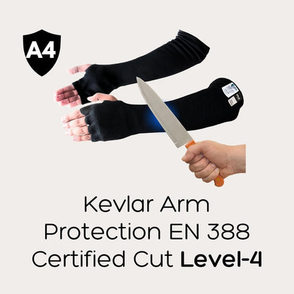 Arm Protection Work Sleeves - 4-Way Protection, Long Arm Protectors Sleeve with Finger Opening, Cut Resistant and Heat Resistant Sleeves, Ideal for Welding, Gardening, Thin Skin, and Bruising