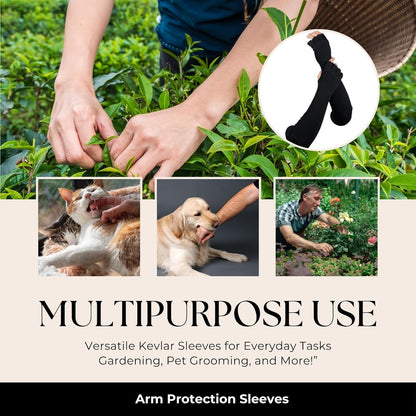 Arm Protection Work Sleeves - 4-Way Protection, Long Arm Protectors Sleeve with Finger Opening, Cut Resistant and Heat Resistant Sleeves, Ideal for Welding, Gardening, Thin Skin, and Bruising
