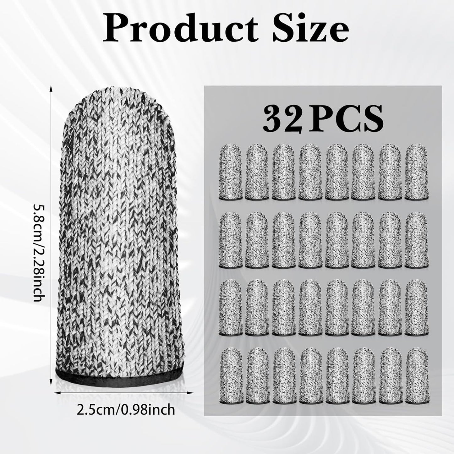 Cut Resistant Finger Cots Protector Breathable Finger Sleeve Protectors Reusable Fingers Guards Covers Fingers Thumb Protector Gloves for Kitchen Garden Sculpture Work 32 PCS
