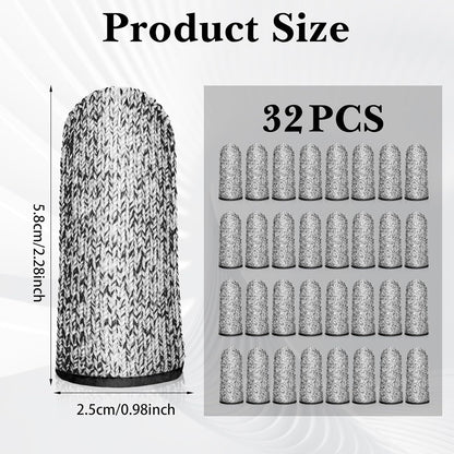 Cut Resistant Finger Cots Protector Breathable Finger Sleeve Protectors Reusable Fingers Guards Covers Fingers Thumb Protector Gloves for Kitchen Garden Sculpture Work 32 PCS