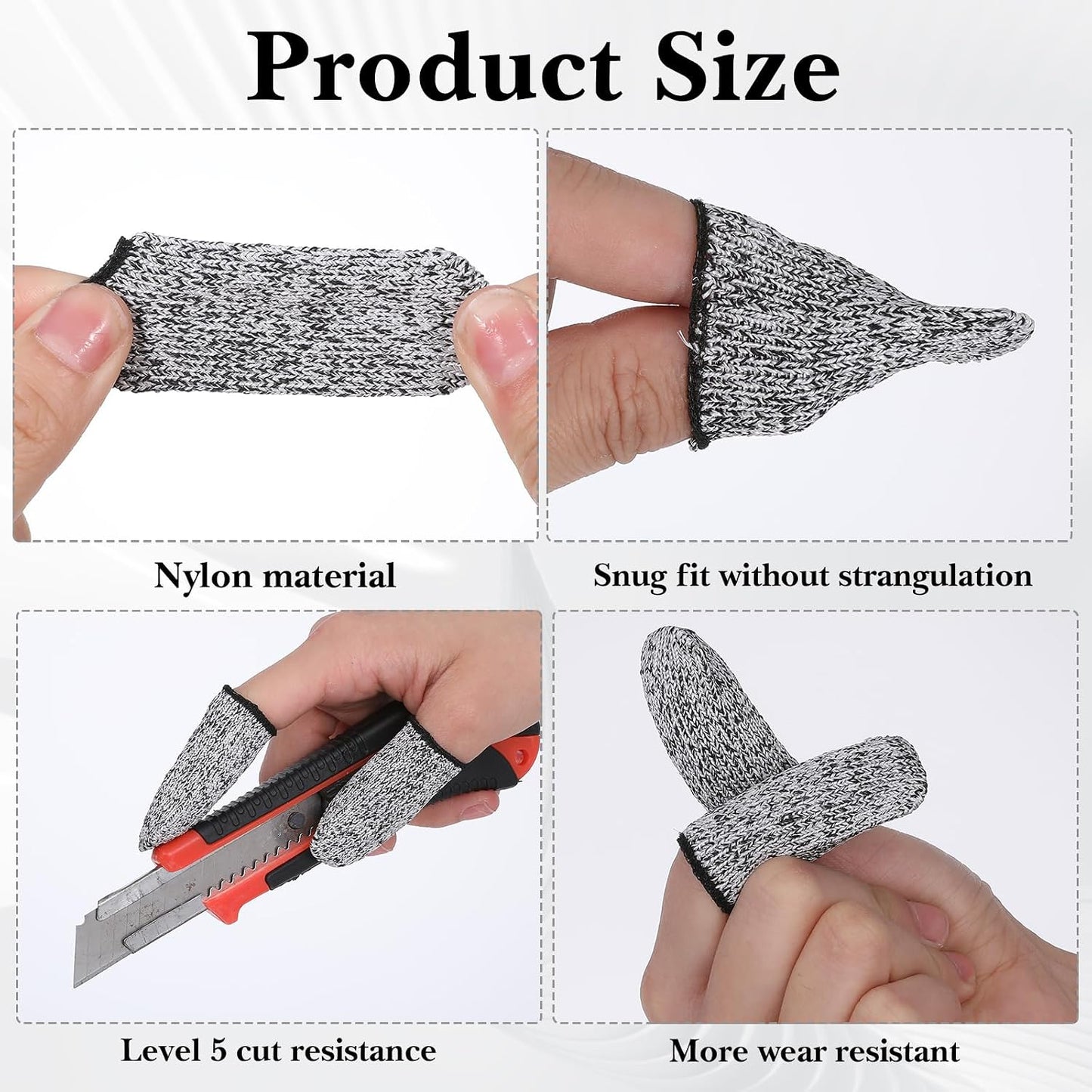 Cut Resistant Finger Cots Protector Breathable Finger Sleeve Protectors Reusable Fingers Guards Covers Fingers Thumb Protector Gloves for Kitchen Garden Sculpture Work 32 PCS