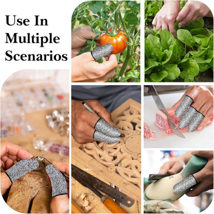 Cut Resistant Finger Cots Protector Breathable Finger Sleeve Protectors Reusable Fingers Guards Covers Fingers Thumb Protector Gloves for Kitchen Garden Sculpture Work 32 PCS