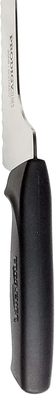 Prodigy Series Serrated Off-Set Bread & Deli Knife Ergonomic Comfort-Grip Handle (8 inch), Black