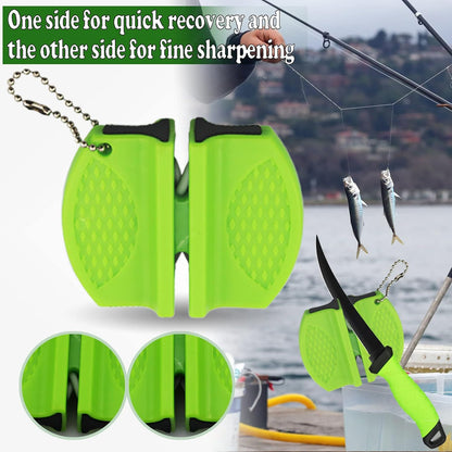Fillet Knife, 7 Inches Professional Filet Knife for Fish, Stainless Steel Blade Fishing Knifes with Sharpener and Cutting Resistant Gloves, Fishing Stuff, Fishing Accessories, Green