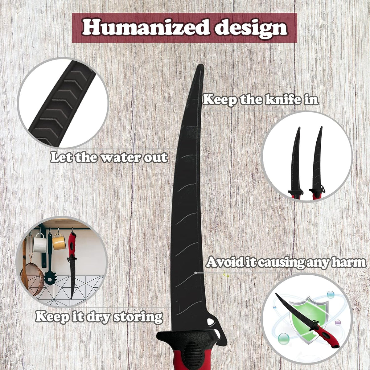 Fillet Knife, 7 Inches Professional Filet Knife for Fish, Stainless Steel Blade Fishing Knifes with Sharpener and Cutting Resistant Gloves, Fishing Stuff, Fishing Accessories, Green
