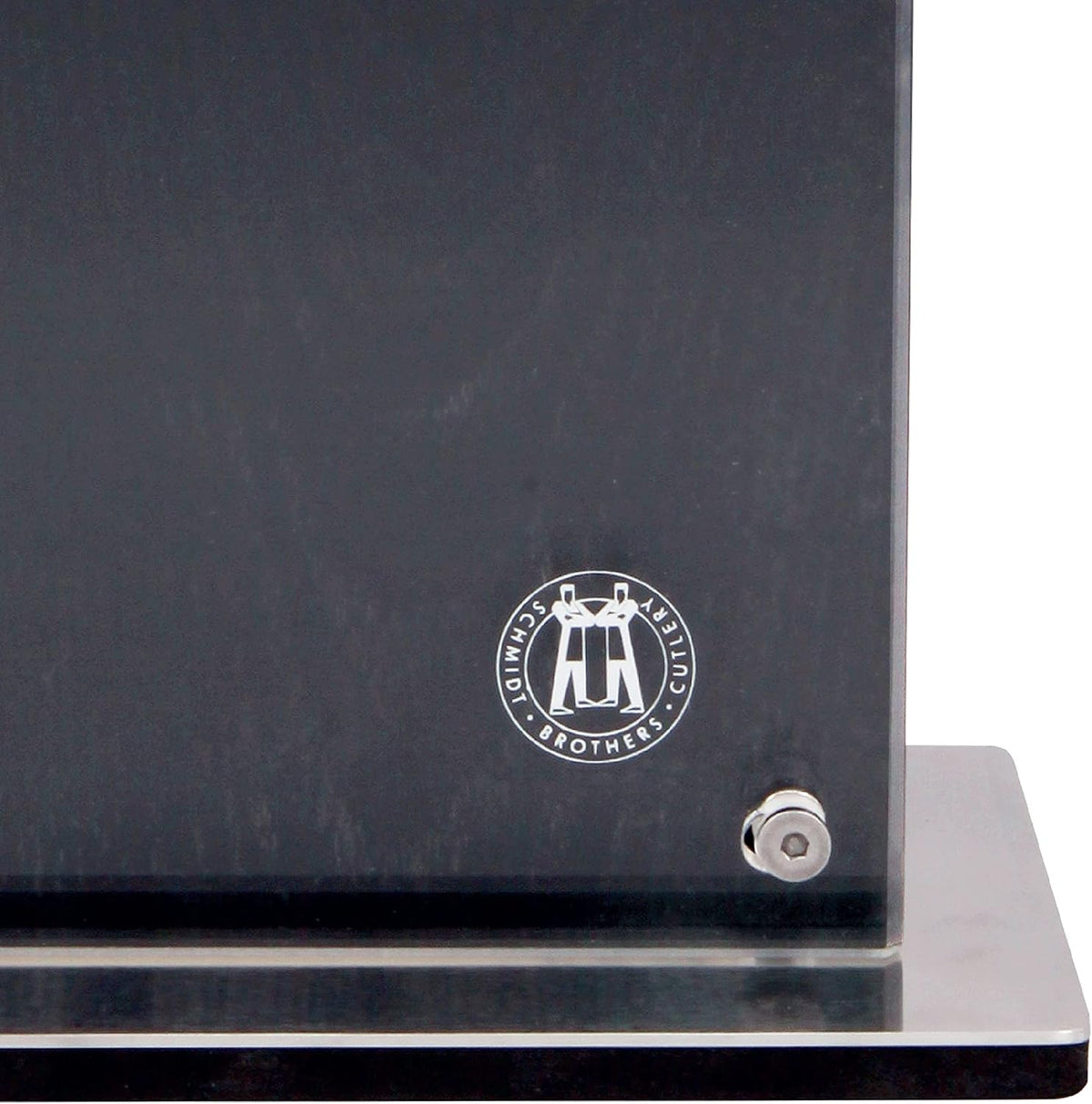 Schmidt Brothers - Black Midtown Magnetic Knife Block, Universal Cutlery Storage For 8-10, Acacia Hardwood and Acrylic Shield