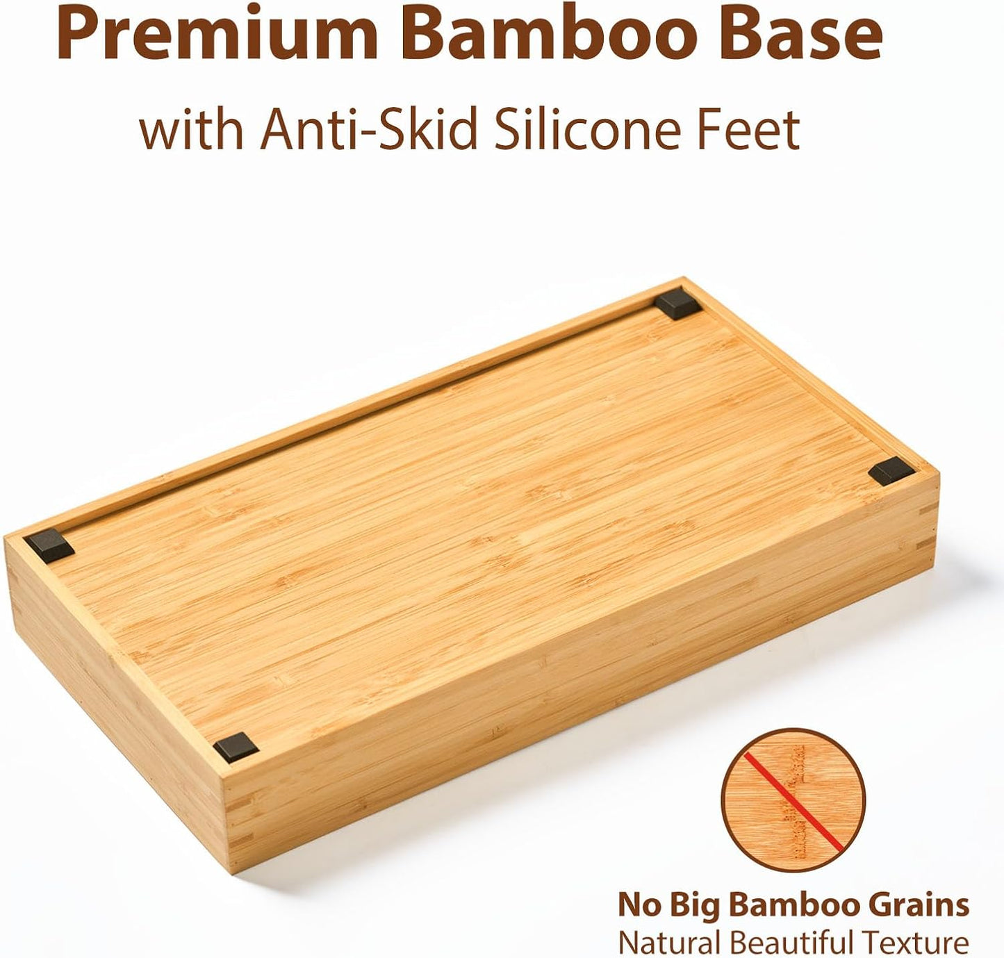 Bamboo Kitchen Drawer Organizer, 9 Inch Silverware Utensils Tray Holder for Small Drawer, Wood Caddy for Flatware Cutlery Knives