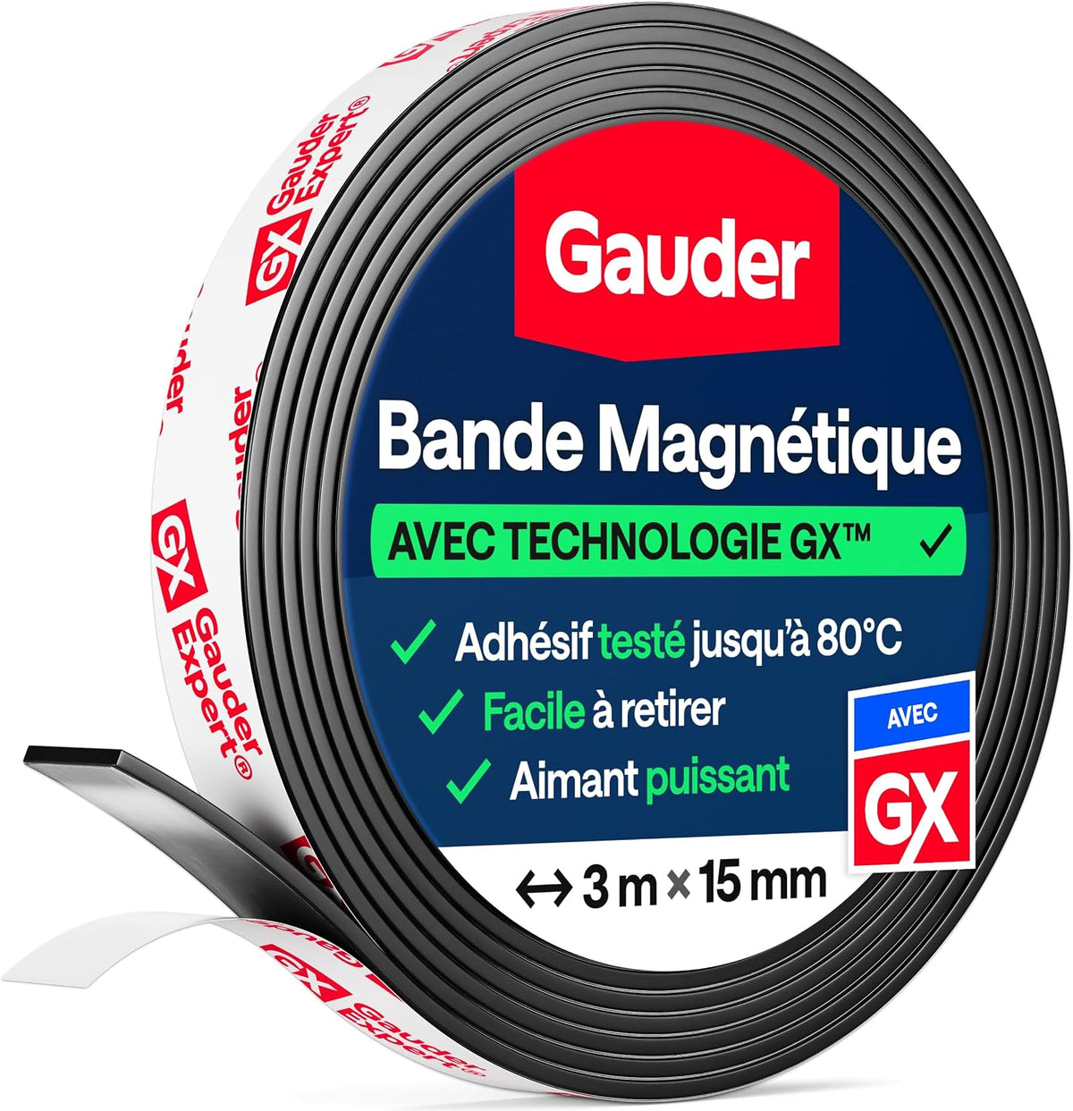 Magnetic Tape Strong Self-Adhesive - Cut-to-Length Magnet Strip with High Magnetic Force - Heavy-Duty Adhesive Magnet Tape (10 ft x 0.6 in)