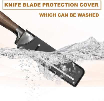 2Pcs PP Universal Knife Cover, Knife Protector Sleeve for 7" Nakiri Knife Guard Cover for Kitchen, Dining Room, Black