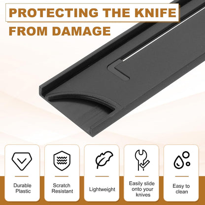 2Pcs PP Universal Knife Cover, Knife Protector Sleeve for 7" Nakiri Knife Guard Cover for Kitchen, Dining Room, Black