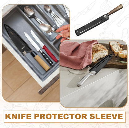 2Pcs PP Universal Knife Cover, Knife Protector Sleeve for 7" Nakiri Knife Guard Cover for Kitchen, Dining Room, Black