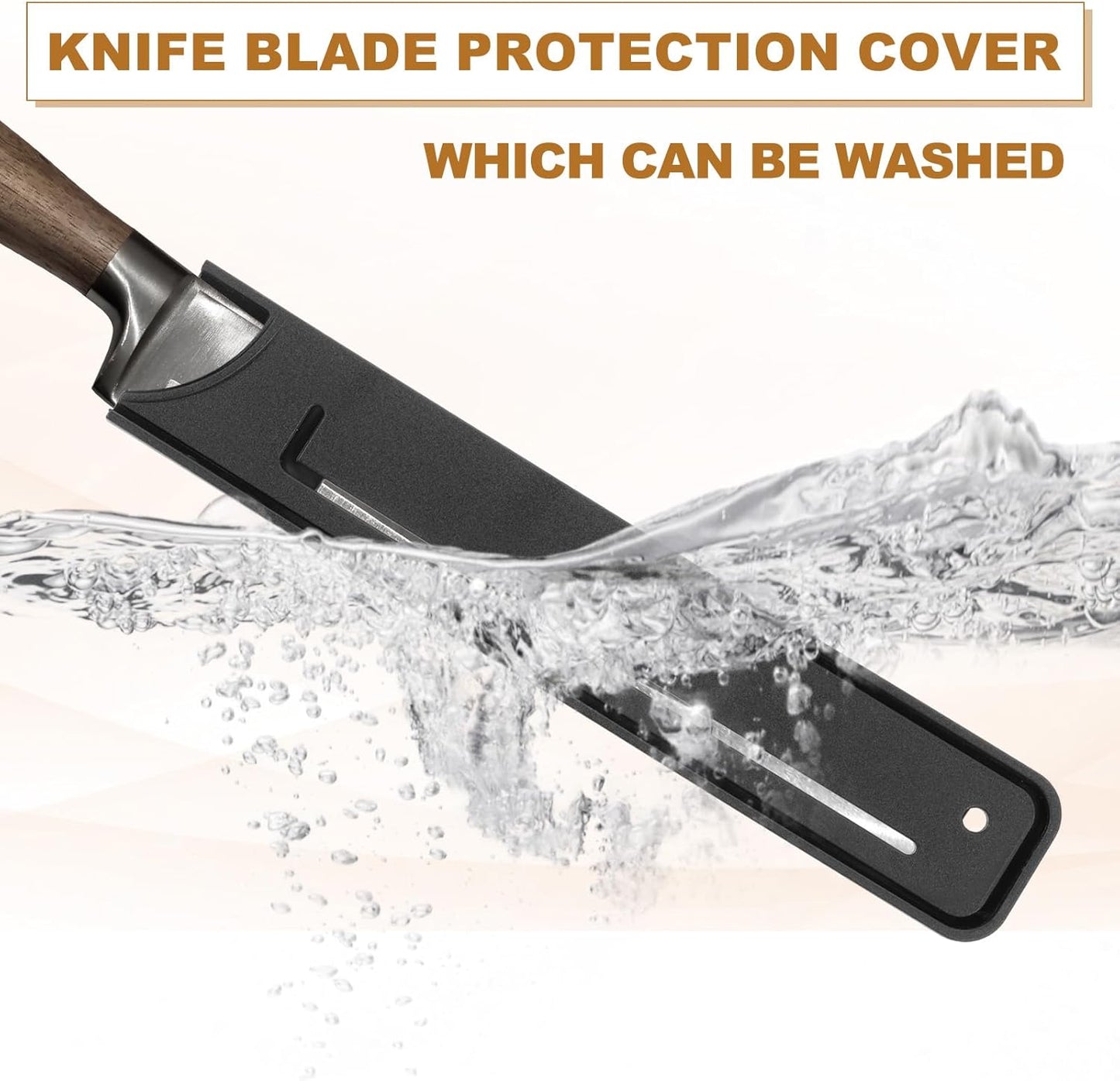 2Pcs PP Universal Knife Cover, Knife Protector Sleeve for 7" Nakiri Knife Guard Cover for Kitchen, Dining Room, Black