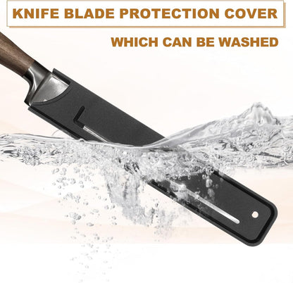2Pcs PP Universal Knife Cover, Knife Protector Sleeve for 7" Nakiri Knife Guard Cover for Kitchen, Dining Room, Black