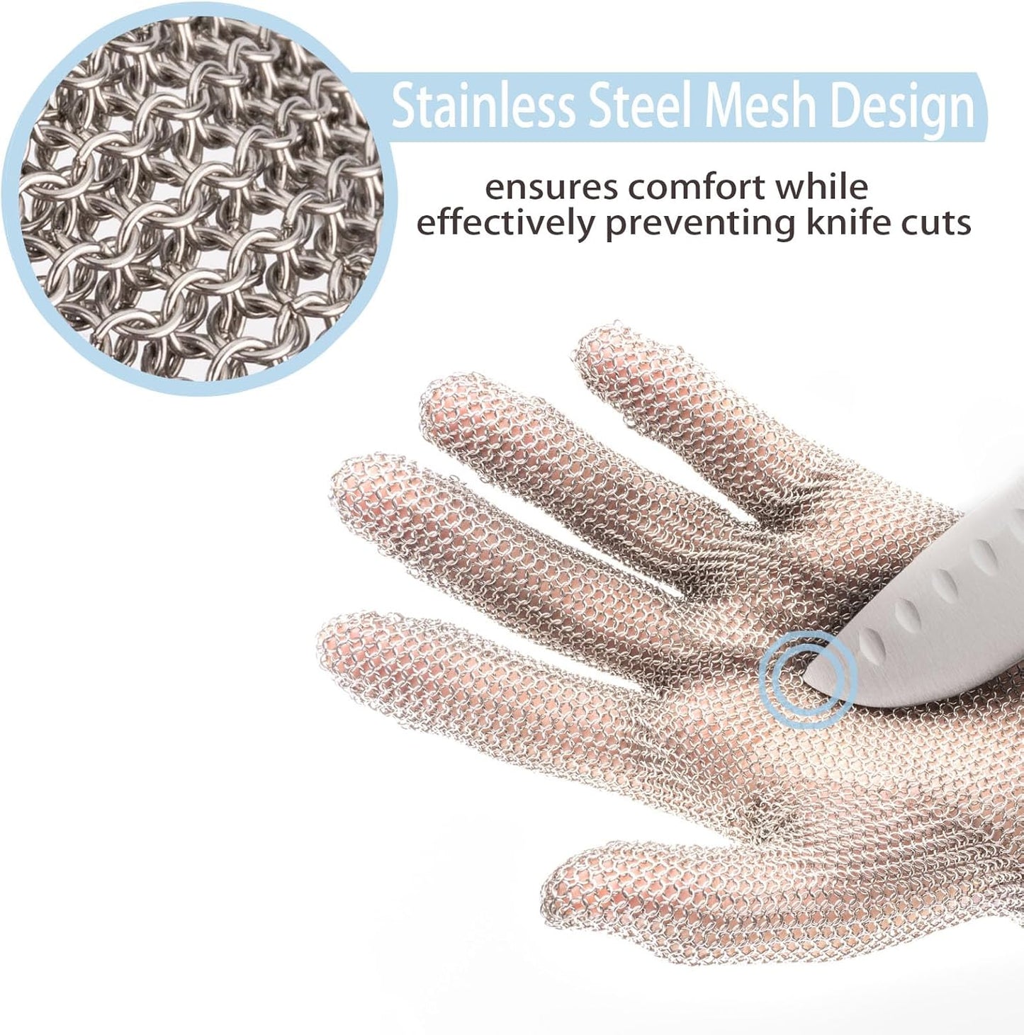 Cut Resistant Gloves Good Grade - Level A9 Protection; Ambidextrous; Stainless Steel; Kitchen Work Protective Gloves