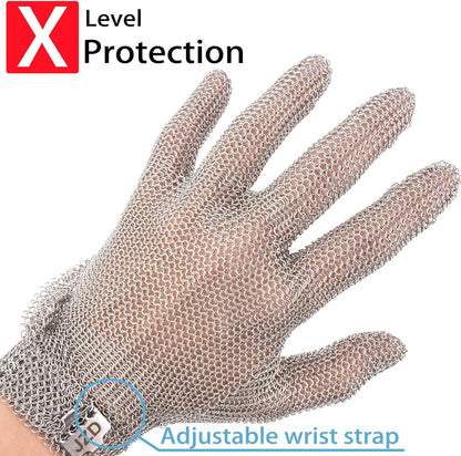 Cut Resistant Gloves Good Grade - Level A9 Protection; Ambidextrous; Stainless Steel; Kitchen Work Protective Gloves