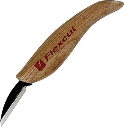 KN14 Roughing Knife 2″ High-Carbon Steel Straight Blade, Ergonomic Ash-wood Handle, 0.15 lb, Flexible Spring Steel Shaft, Made in USA