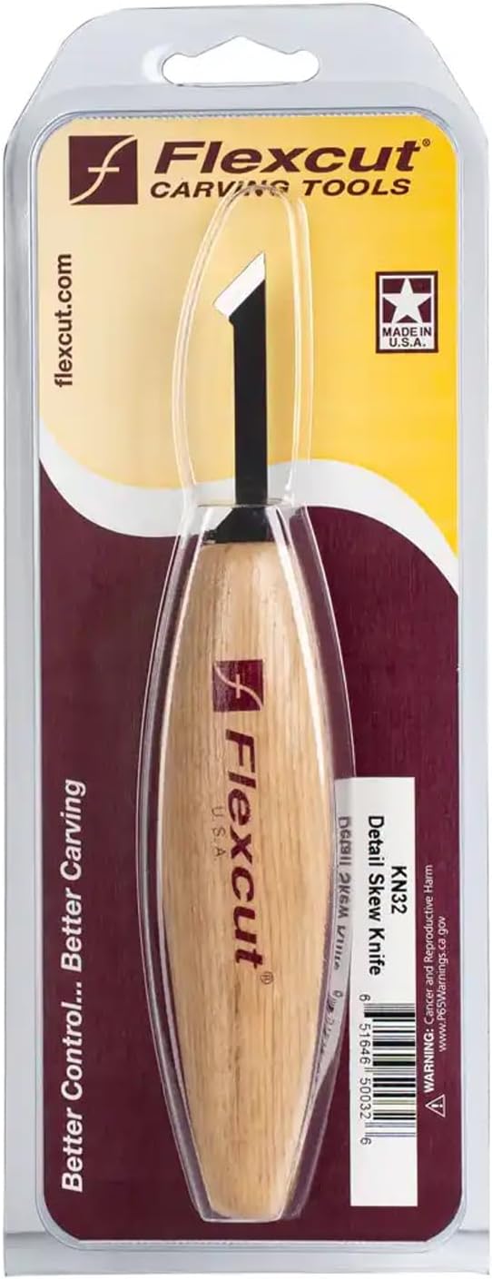 KN14 Roughing Knife 2″ High-Carbon Steel Straight Blade, Ergonomic Ash-wood Handle, 0.15 lb, Flexible Spring Steel Shaft, Made in USA