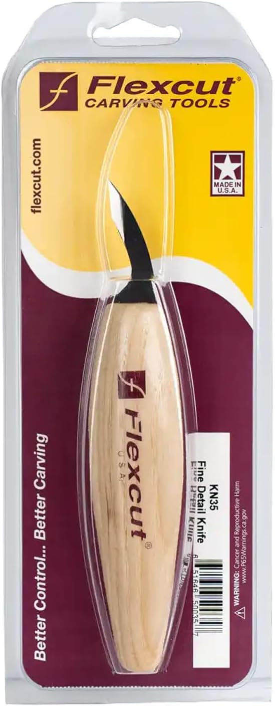 KN14 Roughing Knife 2″ High-Carbon Steel Straight Blade, Ergonomic Ash-wood Handle, 0.15 lb, Flexible Spring Steel Shaft, Made in USA
