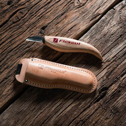 KN14 Roughing Knife 2″ High-Carbon Steel Straight Blade, Ergonomic Ash-wood Handle, 0.15 lb, Flexible Spring Steel Shaft, Made in USA